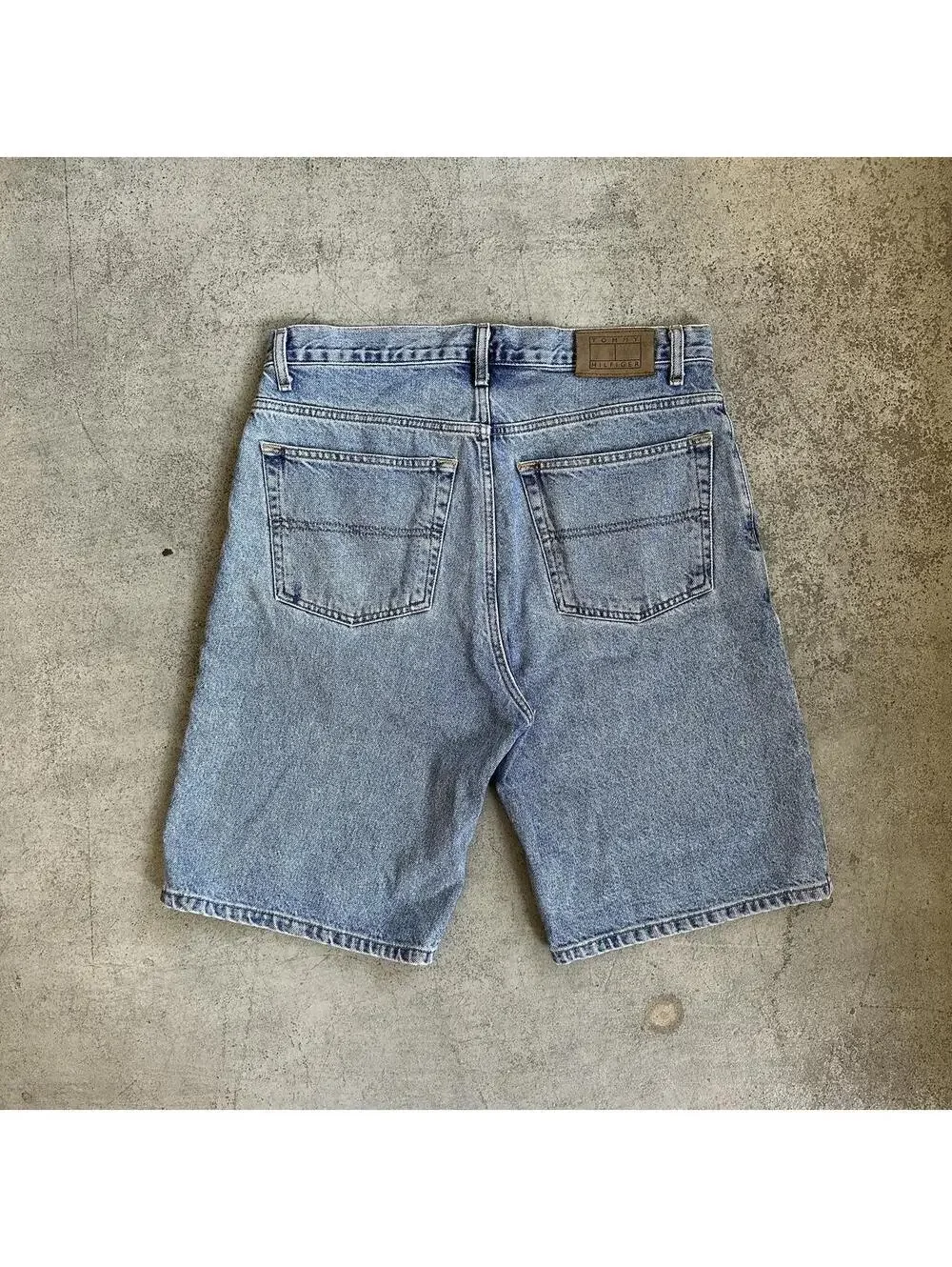 Vintage Y2K Tommy Hilfiger Blue Carpenter Baggy Denim Jeans Shorts Jorts